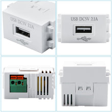 Carica l'immagine nel visualizzatore di Gallery, 3 moduli di alimentazione USB: presa da 220 V su trasformatore da 5 V, presa di ricarica USB da 2,1 A, adattatore di com