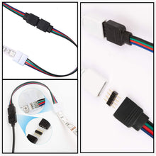 Carica l'immagine nel visualizzatore di Gallery, 4pin RGB del connettore di Estensione Cavo,20 Pezzi LED Strip Connector Rapido Connettore Striscia,LED Adattatore Jumper