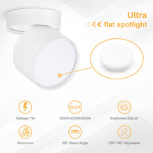 Carica l'immagine nel visualizzatore di Gallery, GeyouLux Faretto da soffitto LED Orientabili, 7W 800LM Faretti LED Soffitto Interno 350°+90°, Alluminio, Lampadina LED G