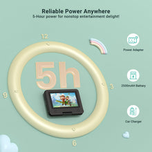 Carica l'immagine nel visualizzatore di Gallery, POFOTO Lettore DVD Portatile 9,5'' con Schermo HD Ruotabile 7,5'', Batteria 4-6 Ore, Supporto Multiformato Dischi/SD/USB, Antiurto, Riproduzione Memoria, Sync TV e Proiettore, con Caricatore per Auto