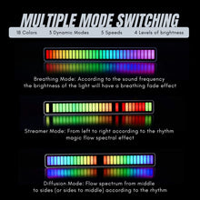 Carica l'immagine nel visualizzatore di Gallery, Barra luminosa del ritmo musicale, Luci LED RGB multicolori, Lampe d'atmosfera musicale, 32 strisce luminose a LED con 1