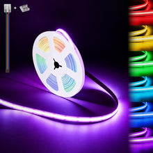 Carica l'immagine nel visualizzatore di Gallery, illuburg 24V Striscia LED COB RGB 10m 576LED/m CRI90+ Dimmerabile Autoadesiva Multicolore Decorazione Banda Barra Strip 
