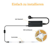Carica l'immagine nel visualizzatore di Gallery, Striscia LED WIFI COB da 5 m, luce bianca calda, 24 V, 3000 K, COB LED, luce bianca calda, dimmerabile, ad alta luminosi