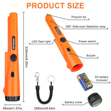 Carica l'immagine nel visualizzatore di Gallery, Flintronic Metal Detector, Impermeabile IP66, Batteria 9V, Arancione