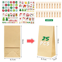 Carica l&#39;immagine nel visualizzatore di Gallery, Calendario dell&#39;Avvento, 25 Sacchetti di Carta Kraft con Adesivi Numerici, Calendario dell&#39;Avvento Fai da Te, Avvento Calendario Avvento da Riempire, Calendario di Natale per Bambino