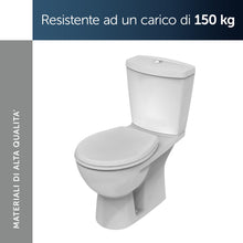 Carica l'immagine nel visualizzatore di Gallery, Ideal Standard Eurovit Sedile WC universale, sedile WC ovale resistente, resistente ai raggi UV e con portata fino a 150 kg, in robusto duroplast – Bianco (370x440 mm)