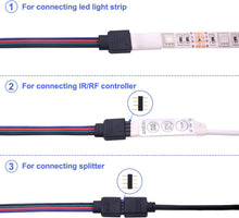 Carica l'immagine nel visualizzatore di Gallery, 4pin RGB del connettore di Estensione Cavo,20 Pezzi LED Strip Connector Rapido Connettore Striscia,LED Adattatore Jumper