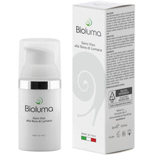 Carica l'immagine nel visualizzatore di Gallery, Bioluma Bava di Lumaca Siero Viso 30ml Idratante Nutriente Antiage con Acido Ialuronico Arginina Olio Argan Maca Pelle Grassa Secca Mista Coadiuvante Antirughe Rivitalizzante Viso Collo Made in Italy
