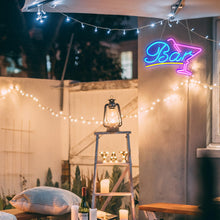 Carica l'immagine nel visualizzatore di Gallery, Targa da bar illuminata, targa al neon a LED, targa personalizzata, targa al neon cocktail, USB, rosa blu, targa al neon