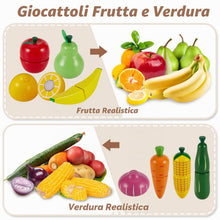 Carica l'immagine nel visualizzatore di Gallery, HERSITY Frutta e Verdura Giocattolo Legno Set di Cibo, Gioco Cucina Bambina