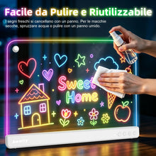 Carica l'immagine nel visualizzatore di Gallery, Awatty Lavagna da Disegno a LED, Giocattoli Regalo Bambini Bambine (Bianca)