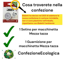 Carica l'immagine nel visualizzatore di Gallery, BIALETTI GUARNIZIONE E FILTRO RICAMBIO PER CAFFETTIERA MOKINA 1/2 TAZZA