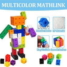Carica l&#39;immagine nel visualizzatore di Gallery, Cubi ad incastro matematici, 100 blocchi numerici per calcolo, giocattolo educativo per scuola primaria, blocchi di costruzione per sviluppare abilità matematiche, casa dei cubi per bambini