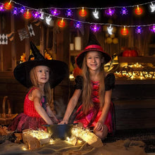 Carica l'immagine nel visualizzatore di Gallery, Catena luminosa da 7 m, per Halloween, 40 LED, catena luminosa con timer, decorazione di Halloween, decorazione per este