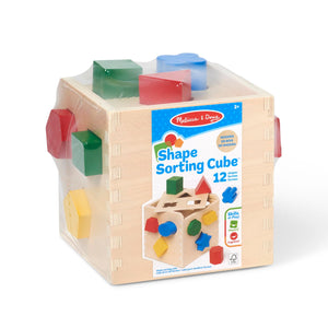 Melissa & Doug Cubo Incastri con Forme Geometriche, legno, Giochi bambini 2 anni Montessori, Regalo Giocattoli 3 - 4 anni