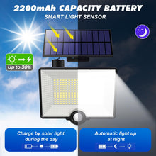 Carica l'immagine nel visualizzatore di Gallery, Lampada Solare da Esterno, Faretto Led da Esterno con Sensore di Movimento, 204LED 3 Modes Luce Solare Led Esterno con P