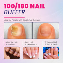 Carica l&#39;immagine nel visualizzatore di Gallery, PORTENTUM Lime per unghie 100 180 set di 16, lima per unghie 100/180 a doppia faccia lavabile, lima per unghie professionale ideale per gel e acrilico, adatto per uso in salone e a casa