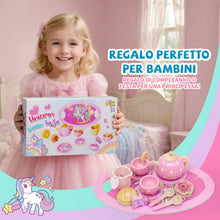 Carica l'immagine nel visualizzatore di Gallery, Unicorno Set da Tè Giochi in Legno, Accessori Cucina Bambini Legno, Gioco Ruolo Tea Party Montessori Educativo, Unicorno Bambina Regalo 2 3 4 5 6 Anni, Giocattoli Giochi Bambina Bimba 2 3 4 5 6 Anni