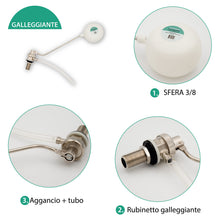 Carica l'immagine nel visualizzatore di Gallery, AGRI-CULTURA® | Galleggiante cassetta wc tipo catis con sfera 3/8 | Galleggiante professionale di alta qualità | Facile 