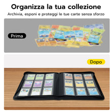 Carica l'immagine nel visualizzatore di Gallery, Raccoglitore Toploader,Album 9 tasche con 216 scomparti per Carte da Collezionabili con 10 Toploader, Libro Porta Carte 