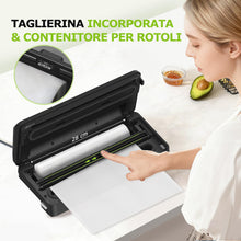 Carica l'immagine nel visualizzatore di Gallery, Bonsenkitchen Macchina Sottovuoto Alimenticon Taglierina Integrata e Vano Porta Sacchetti per Cottura Sous Vide e Preparazione Pasti | 4 Modalità | 1 Rotolo di Sacchetto e 5 Sacchetti, Nero