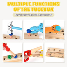Carica l&#39;immagine nel visualizzatore di Gallery, Vanplay Gioco Bambino 3 Anni Cassetta Attrezzi Bambini Giochi in Legno Attrezzi Giocattolo Giochi Educativi Giocattoli Bambino 3 4 5 Anni Regalo (53 Pezzi)