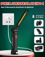 Carica l'immagine nel visualizzatore di Gallery, Coquimbo Regalo Uomo Torcia LED Lampada da Lavoro USB Ricaricabile COB Lampade di Ispezione Pieghevole con Base Magnetic