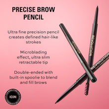 Carica l'immagine nel visualizzatore di Gallery, Revolution, Precise Brow Pencil, matita per sopracciglia a doppia estremità e pennello a rocchetto, punta fine, marrone 