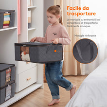 Carica l&#39;immagine nel visualizzatore di Gallery, Lifewit 3 Pezzi 35L Scatole per Vestiti, Scatola per Armadio Pieghevole, scatoloni per trasloco, contenitori sottoletto per Coperte, Biancheria da Letto, Grigio