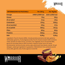 Carica l'immagine nel visualizzatore di Gallery, Warrior Raw Barretta Proteica Avena 12 x 75 g – Cioccolato e Arachidi