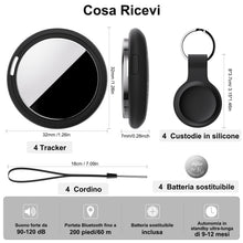 Carica l'immagine nel visualizzatore di Gallery, Localizzatore Smart Air Tracker Tag Compatibile Apple Dov'è (solo iOS), Batteria di Ricambio Inclusam, Adatto per Chiavi