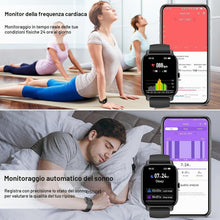 Carica l'immagine nel visualizzatore di Gallery, Smartwatch Uomo Donna, 100+ Sportive Fitness Tracker con Sonno Contapassi Cardiofrequenzimetro, 1.85" Smartwatch con Eff