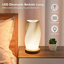 Carica l'immagine nel visualizzatore di Gallery, Lampada da Comodino Camera da Letto, Lampade Comodino Moderne, Lampada Dimmerabile con Paralume in PLA, Base in Legno, L