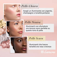 Carica l&#39;immagine nel visualizzatore di Gallery, Palette Illuminante Viso Make Up Polvere - Prime Glow Highlighter Makeup Bronzer Palette - 4 Colori Satinati Altamente Pigmentati Con Specchio - Vegano, Non Testato Sugli Animali