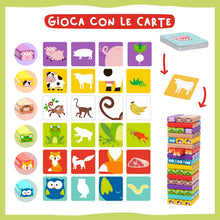 Carica l'immagine nel visualizzatore di Gallery, Nene Toys Torre Magica Colorata in Legno con Animali – Gioco Educativo da Tavolo per Bambini - Gioco Didattico 4 in 1 per Bambini da 3 a 9 Anni – Giocattolo Ideale Come Regalo per Genitori e Figli