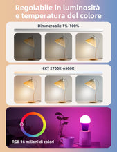 Carica l'immagine nel visualizzatore di Gallery, Aigostar Mesh - Lampadina connessa Bluetooth Mesh A60 12W, lampadina collegata Alexa E27 LED 1150LM RGB &amp; 2700K-6500K, l
