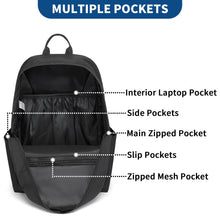 Carica l&#39;immagine nel visualizzatore di Gallery, KONO Zaino casual, zaino scuola leggero 15,4 pollici Laptop Bag per viaggi lavoro scuola affari sport (Nero)