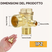 Carica l'immagine nel visualizzatore di Gallery, Valvola di Ritorno a 3 Vie per Compressore con Filettatura 20 * 16 * 10mm, Valvola di Non Ritorno, Pezzo di Ricambio per
