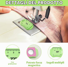 Carica l'immagine nel visualizzatore di Gallery, 3 pezzi Guida per cucitura magnetica per macchina da cucire Guida orlatrice poligonale multifunzione aggiornata con scala Magnete potente Forniture per accessori da cucito universali