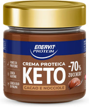 Carica l'immagine nel visualizzatore di Gallery, Enervit, Protein Cream Keto Cacao e Nocciole, Barattolo da 180gr, Crema Proteica Spalmabile, con -70% di Zuccheri, con Proteine del Latte, Senza Glutine