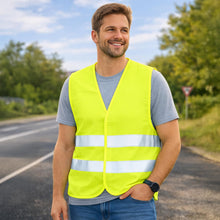 Carica l'immagine nel visualizzatore di Gallery, First Aid Only Gilet Catarifrangente Giallo | Gilet di Sicurezza per Auto e Bici secondo EN ISO 20471:2013 | Alta Visibi