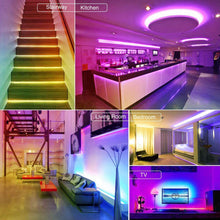 Carica l'immagine nel visualizzatore di Gallery, Striscia LED 10m Musicale, ALED LIGHT Nastri Led Bluetooth RGB 12V, con Controller Bluetooth + Telecomando, Strisce Led 