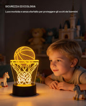 Carica l'immagine nel visualizzatore di Gallery, Lampada da basket 3D Decorativa, Lampada da comodino Camera Intelligente 7 Colori Per Bambini, Luce Notturna LED Decorat
