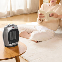 Carica l'immagine nel visualizzatore di Gallery, Amazon Basics Termoventilatore oscillante in ceramica da 1800 Watt con termostato regolabile - Argento