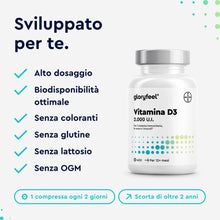 Carica l'immagine nel visualizzatore di Gallery, Vitamina D 2000UI (50mcg), 400 Compresse, Eletto PRODOTTO DELL'ANNO 2025, Vitamina D 2000 UI (Colecalciferolo), Integrat