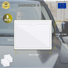Carica l'immagine nel visualizzatore di Gallery, Adesivo da Parabrezza e Portapermesso di Parcheggio -✮GARANZIA A VITA✮| 6-PACK | Adesivo per Biglietto di Parcheggio - I