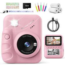 Carica l'immagine nel visualizzatore di Gallery, TIATUA Macchina Fotografica Bambini Istantanea, 3.0 Pollici 48MP Fotocamera Digitale Bambini con 32GB Scheda &amp; Papier Photo, Regalo di Natale per Bambini dai 3-12 Anni