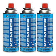 Carica l'immagine nel visualizzatore di Gallery, KEMPER - Cartouche gaz butane 220g Pack de 3 Bonbonnes de gaz UN2037 Bouteilles pour appareils à gaz