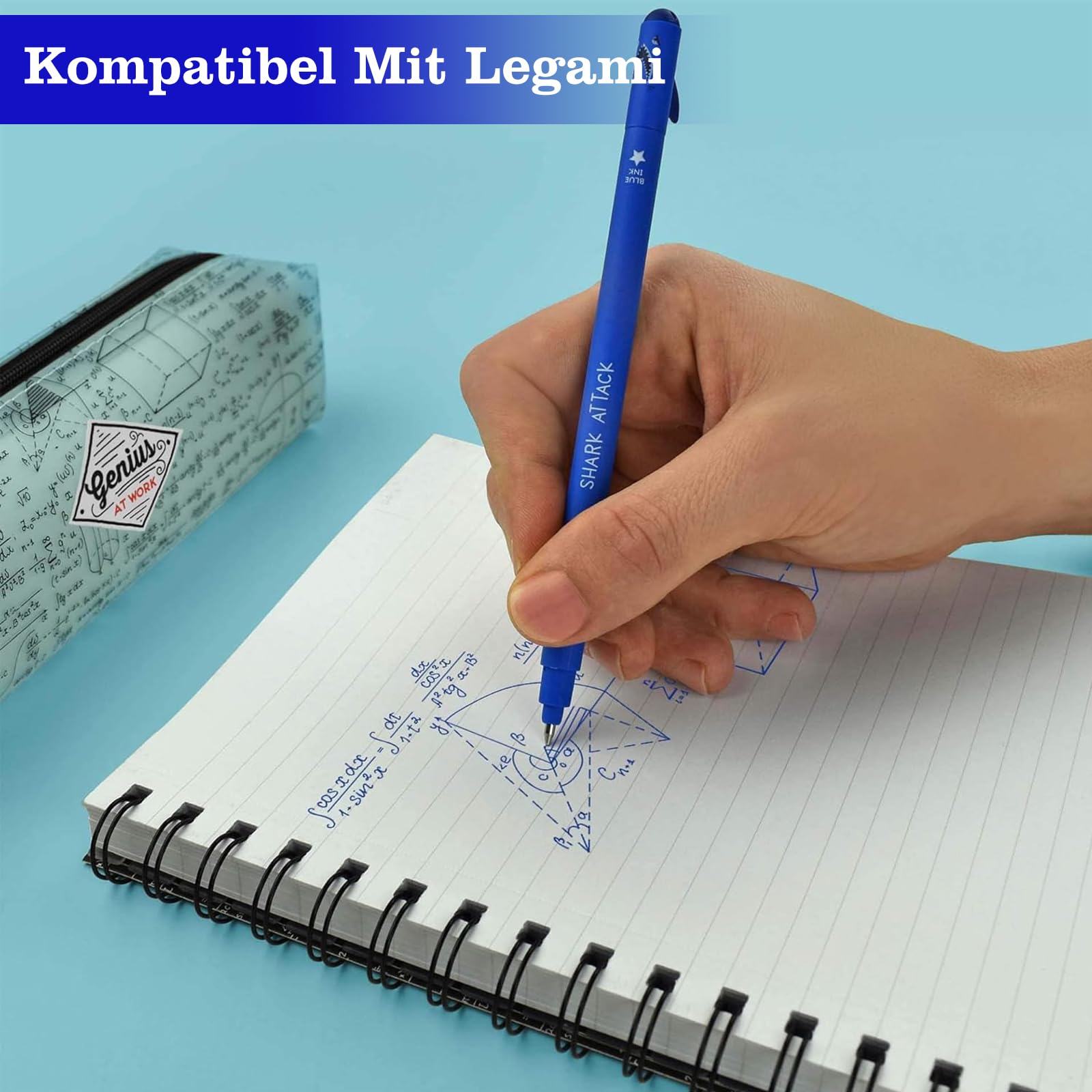 Refill Per Penna Gel Cancellabile Willingood - 14 Pezzi, Blu, Punta 0.7 Mm, Compatibili Con Legami - Foto 10