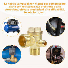 Carica l'immagine nel visualizzatore di Gallery, Valvola di Ritorno a 3 Vie per Compressore con Filettatura 20 * 16 * 10mm, Valvola di Non Ritorno, Pezzo di Ricambio per